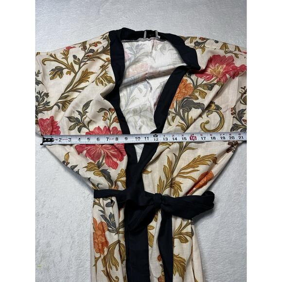Bonnjournée Floral Kimono Robe Belt Longline Lightweight Duster Bell Sleev SZ SM - Picture 8 of 12